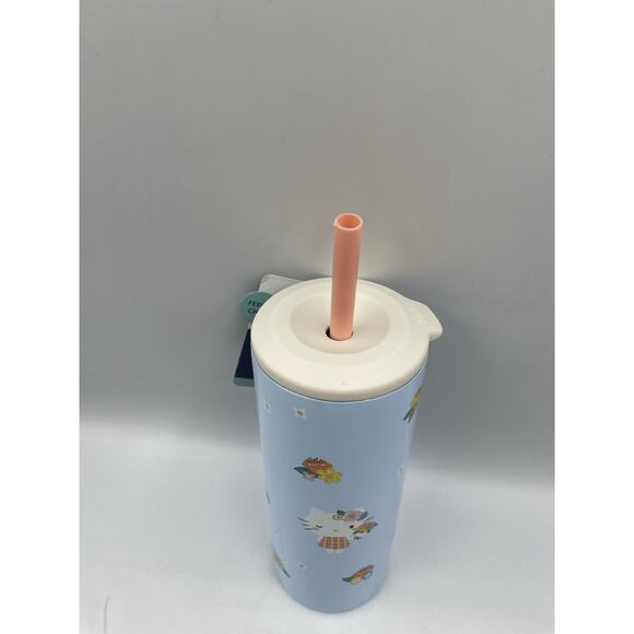 Zak Designs Hello Kitty 16oz Insulated Tumbler W/ Straw & Lid Blue Floral NEW - Picture 5 of 7